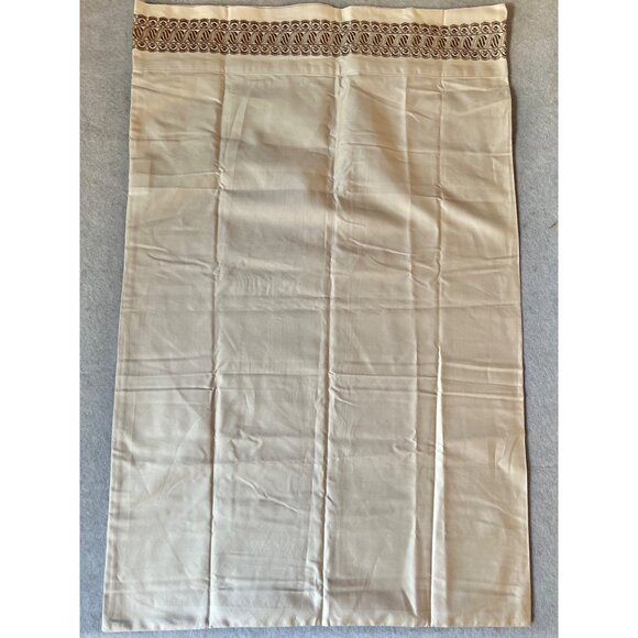 Waterford Dark Beige Pillow Case Embroidered Edge Standard Cotton VGUC - Picture 3 of 6